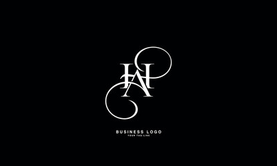 HA, AH, H, A, Abstract Letters Logo Monogram