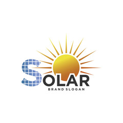 Solar energy logo design with vector premium concept