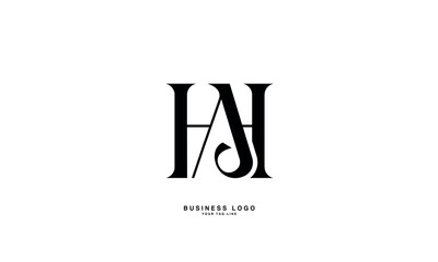HA, AH, H, A, Abstract Letters Logo Monogram