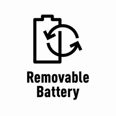 Obraz premium Removable Battery vector information sign