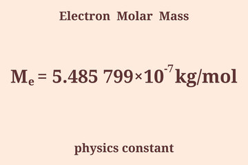 Electron Molar Mass. Physics constant. Education. Science. Vector illustration.