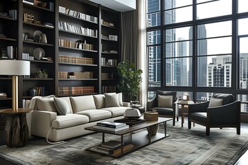 luxury living room. generative ai