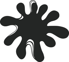Black water splash. Abstract wet splatter drop for tattoo design, river wave ripple stain splash simple marine environment doodle. Vector isolated. Different dirt or ink shape