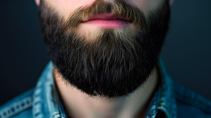 Obraz premium A closeup photo of a man with thick black beard