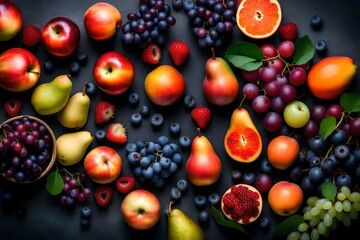 fruit and berries on table