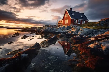 Photo sur Plexiglas Europe du nord a house on the rocks