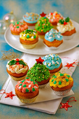Christmas cupcakes.