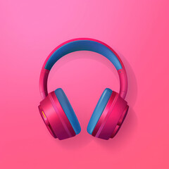Fototapeta na wymiar Creative Sound Studio: Modern Musical Accessory in Pink - Minimalist Design with Bright Pastel Background