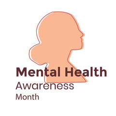 Mental health awareness month poster vector illustration