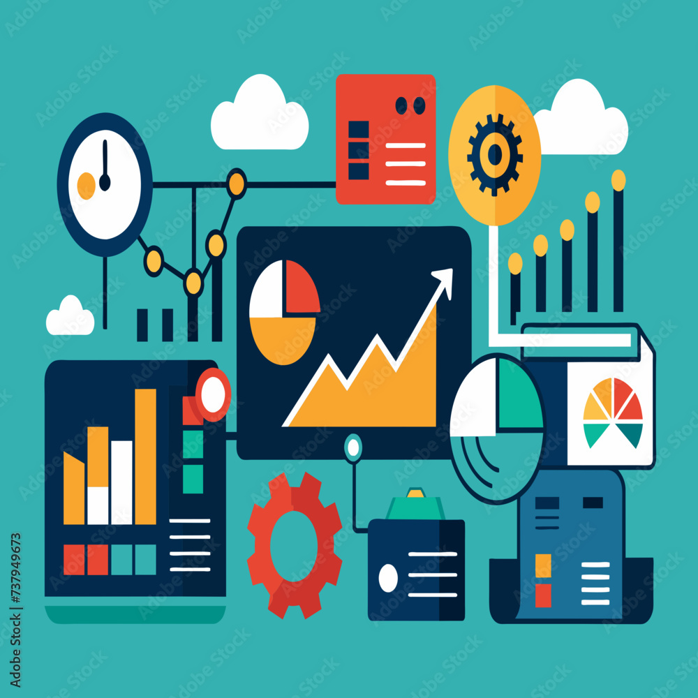 Poster data-driven decision making optimizing efficiency vektor illustation
