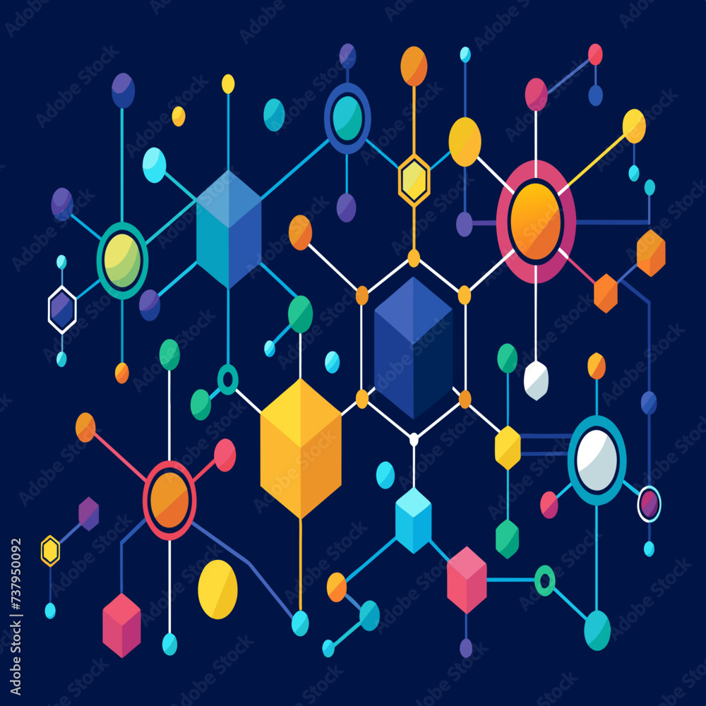 Aufkleber molecular structures arranged in mesmerizing patterns vektor illustation