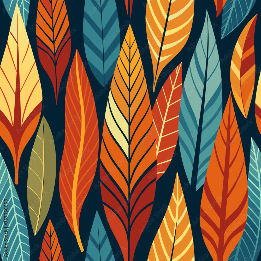 Poster organic patterns inspired by the patterns of bird feathers vektor illustation