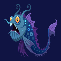 Fantastical creatures inspired by deep-sea organisms vektor illustation