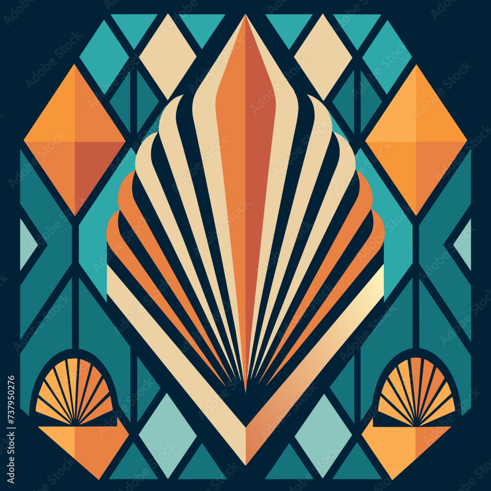 Aufkleber geometric patterns inspired by the structure of seashells vektor illustation