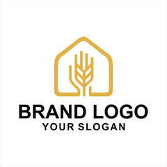 Wheat home logo vector