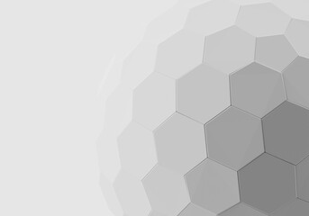 white hexagonal tessellated 3d mesh sphere object background  - obrazy, fototapety, plakaty
