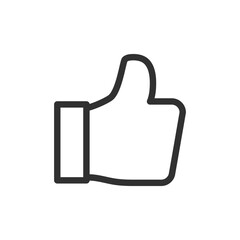Thumbs up, linear icon. Good, Approve. Line with editable stroke