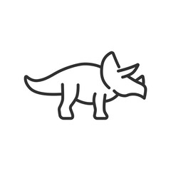 Triceratops, linear icon. Dinosaur. Line with editable stroke