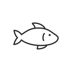 Fish, linear icon. Line with editable stroke
