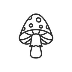 Fly agaric, mushroom, linear icon. Line with editable stroke