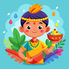 Happy Holi Human Colors Illustration