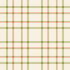 Plaid seamless pattern. Check fabric texture. Vector textile print.