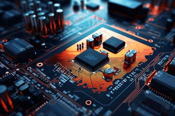 Fototapeta na wymiar a close up of a circuit board