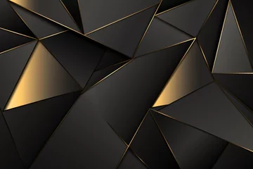 Deurstickers a black and gold triangle pattern © Alex