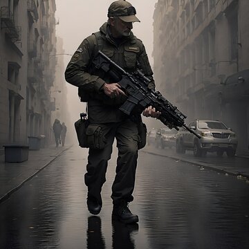 Soldier with M416 Assault Rifle 
