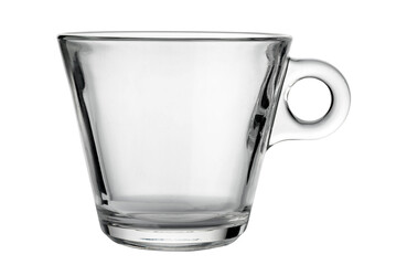 Glass cup for herbal tea and cappuccino cut out