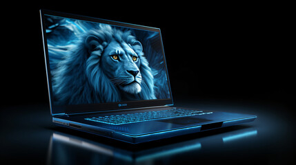 Gaming laptop 3d lion