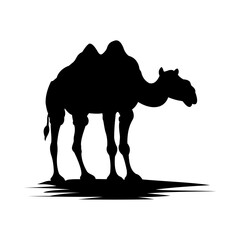 camel silhouette design. simple vector isolated on white background. designs can be replaced. ai generative