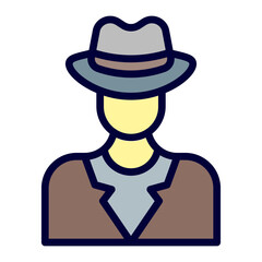 Private Investigator Line Filled Icon