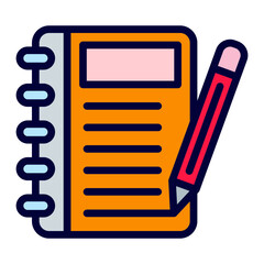 Fototapeta premium Notes Line Filled Icon 