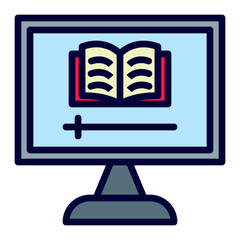 Online Course Line Filled Icon 