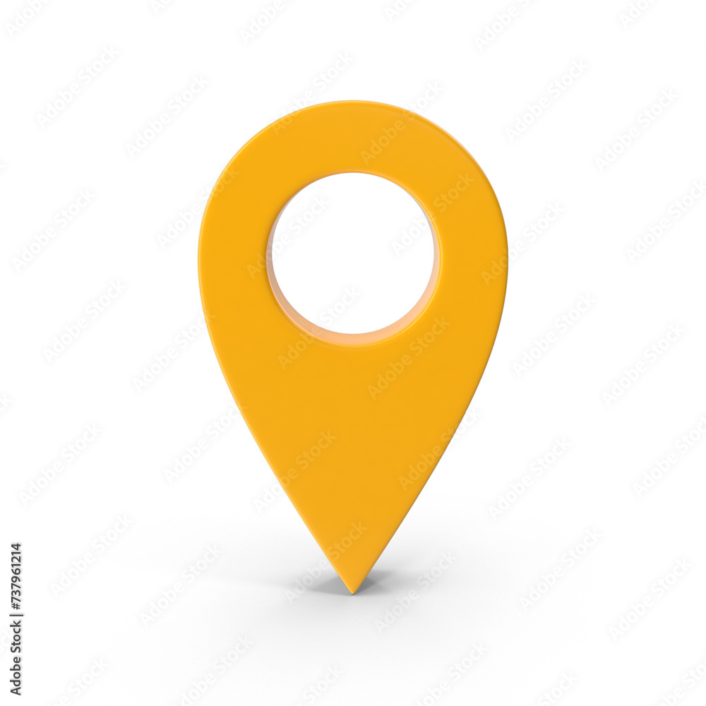 Poster mark the position. locate the pin on the gps. realistic 3d design, yellow map location pointer. geol