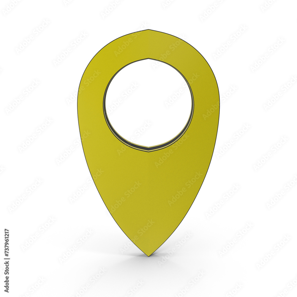 Poster mark the position. locate the pin on the gps. realistic 3d design, yellow map location pointer. geol
