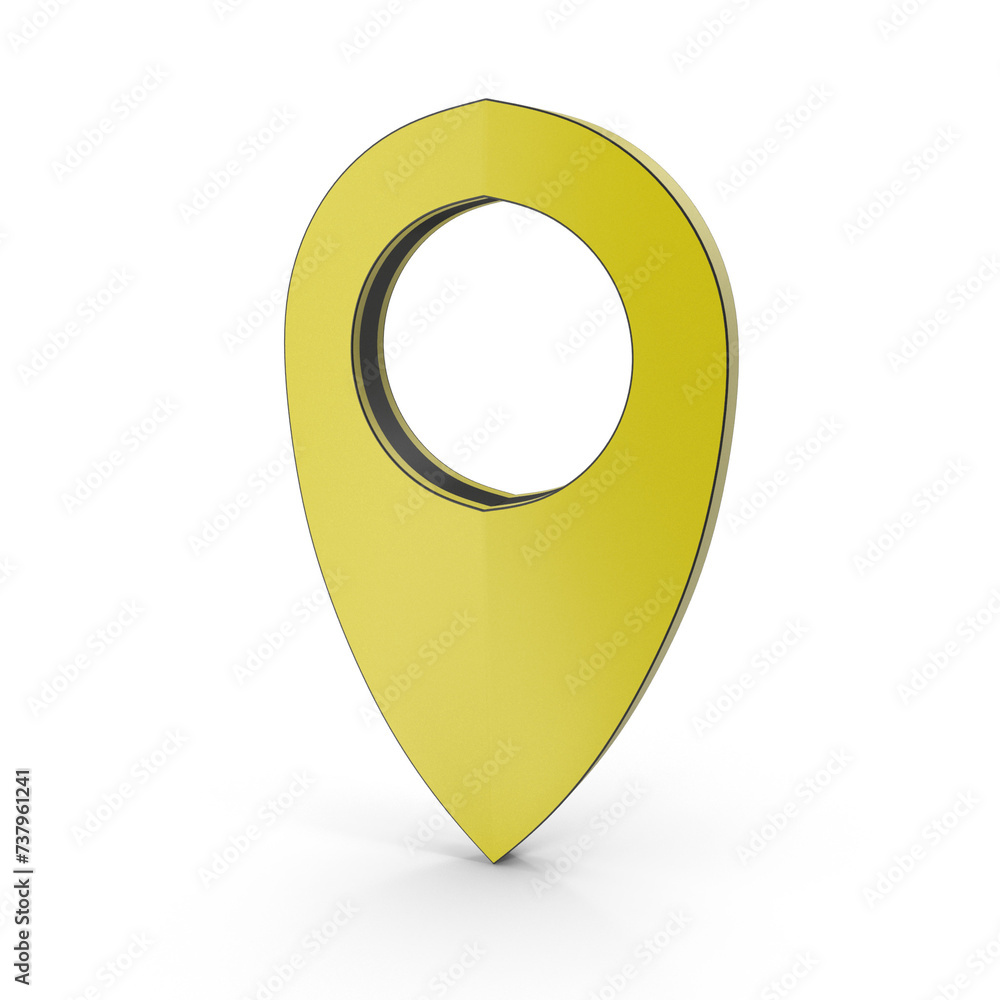 Poster mark the position. locate the pin on the gps. realistic 3d design, yellow map location pointer. geol