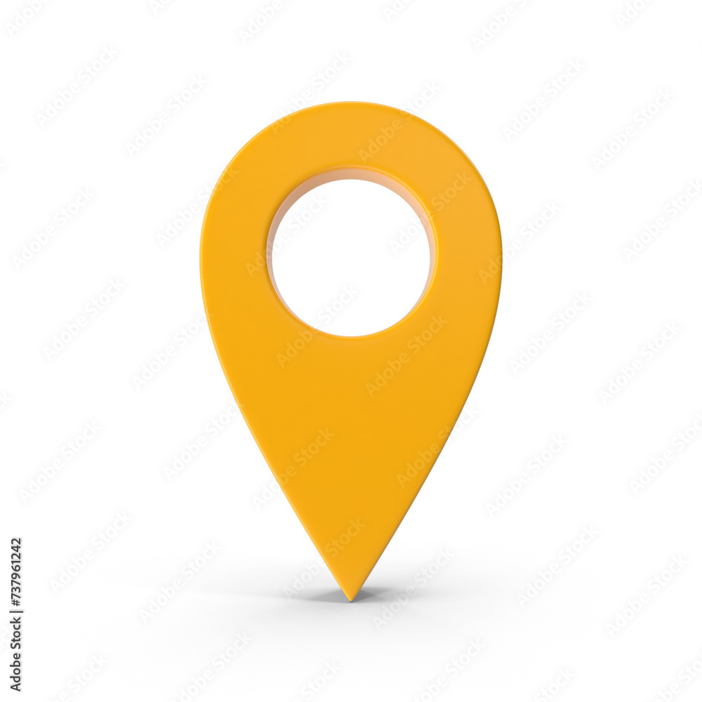 Poster mark the position. locate the pin on the gps. realistic 3d design, yellow map location pointer. geol