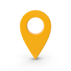Mark the position. Locate the pin on the GPS. Realistic 3D design, yellow map location pointer. Geolocation Pin, PNG Map Pointer, Location Icon, Web Location Point, Pointer, Orange Locator