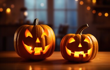 Halloween pumpkin background, with empty space for text, wallpaper, posters, Halloween celebrations, festival invitations, etc.