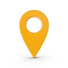 Mark the position. Locate the pin on the GPS. Realistic 3D design, yellow map location pointer. Geolocation Pin, PNG Map Pointer, Location Icon, Web Location Point, Pointer, Orange Locator