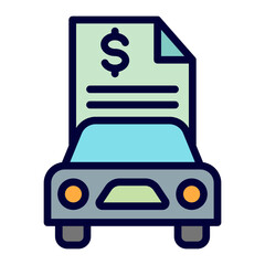 Car Loan Line Filled Icon 