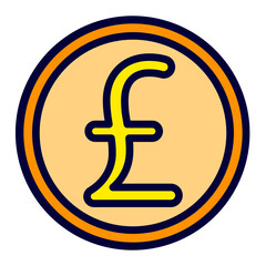 Pound Currency Line Filled Icon 