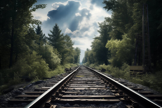 Fantastic landscape over railroad