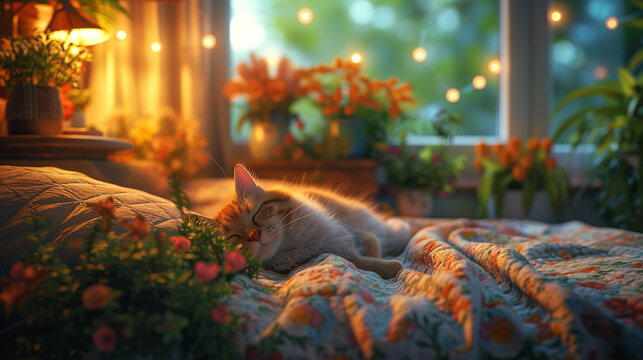 Peaceful slumber amidst a world filled with love and warmth.