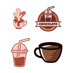 Set of  chocolate drink logo icon concept illustration