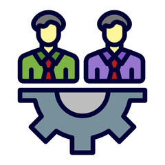 Human Resources Line Filled Icon