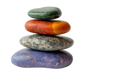 Fototapeta na wymiar Chakra Balancing Stones on International Yoga Day On Transparent Background.
