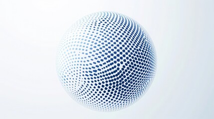 Fototapeta na wymiar Abstract globe dotted sphere, 3d halftone dot effect. Blue dots in white background. Vector illustration. It can use as logo, icon, banner, business card. Modern minimal covers design.
